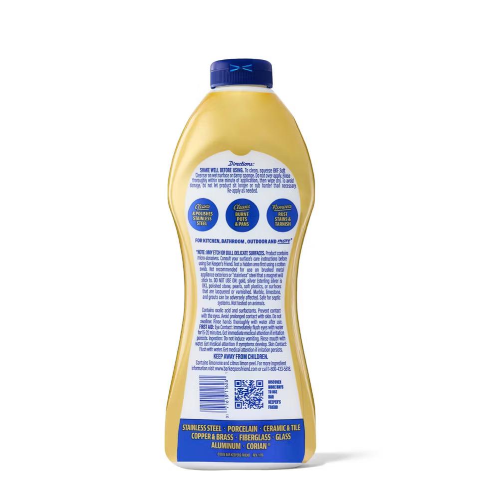 Bar Keepers Friend Non Bleach Soft Cleanser, Multipurpose Household Cleanser & Polish for Kitchen, Bath, Cookware & Outdoors - 26oz - Image 2