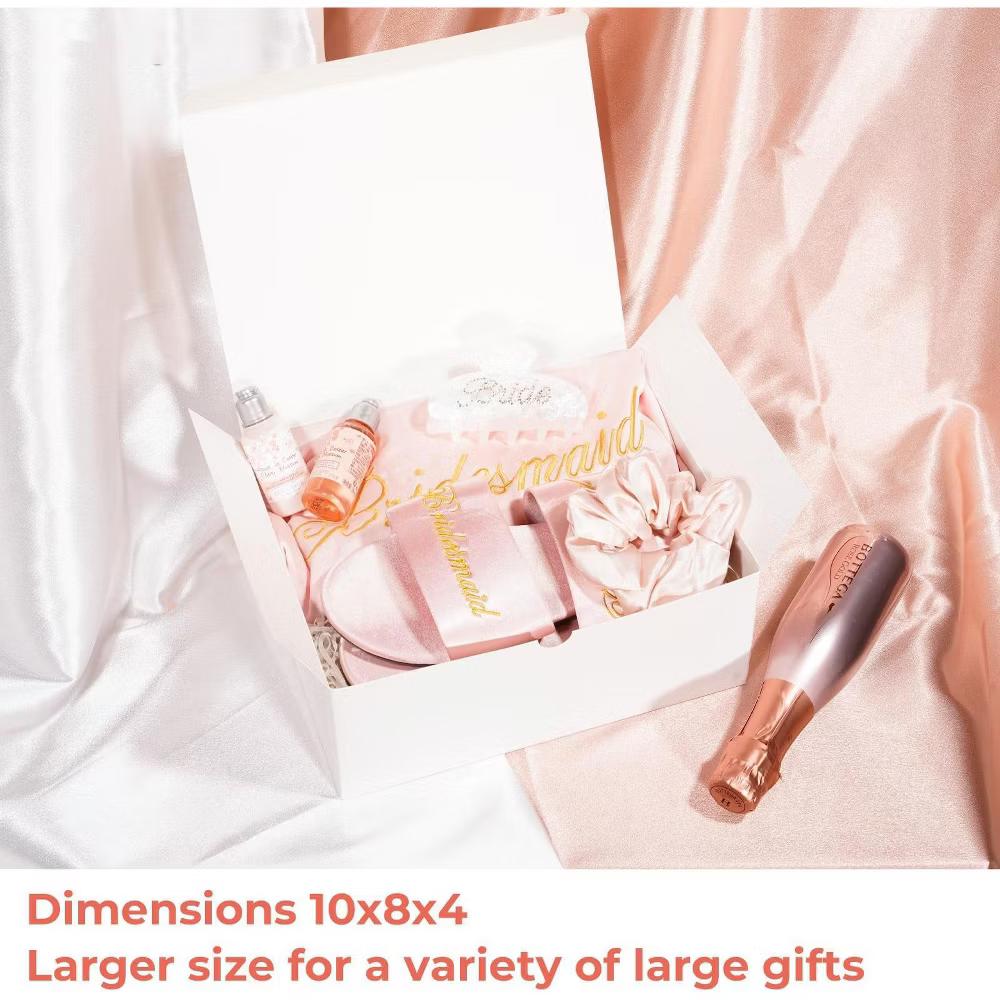14 Pack Large White Gift Boxes with Lids 10x8x4 Inches for Birthday Wedding Bridesmaid Proposal Christmas Present - Image 7