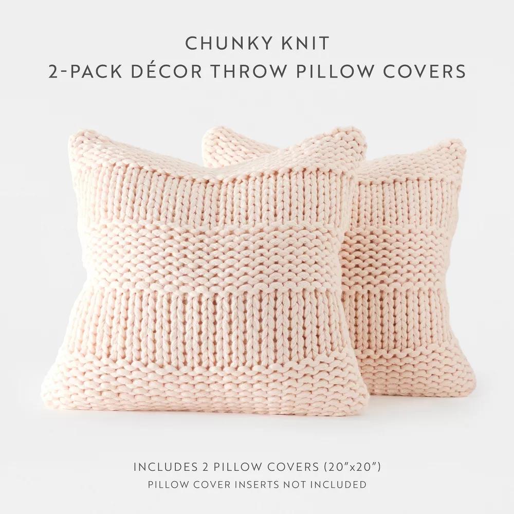 Cozy Chunky Knit Throw Pillow Cover And Pillow Insert - Image 50