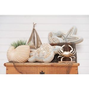 C&F Home Beaded Starfish Embellished Mini Accent Pillow 14"