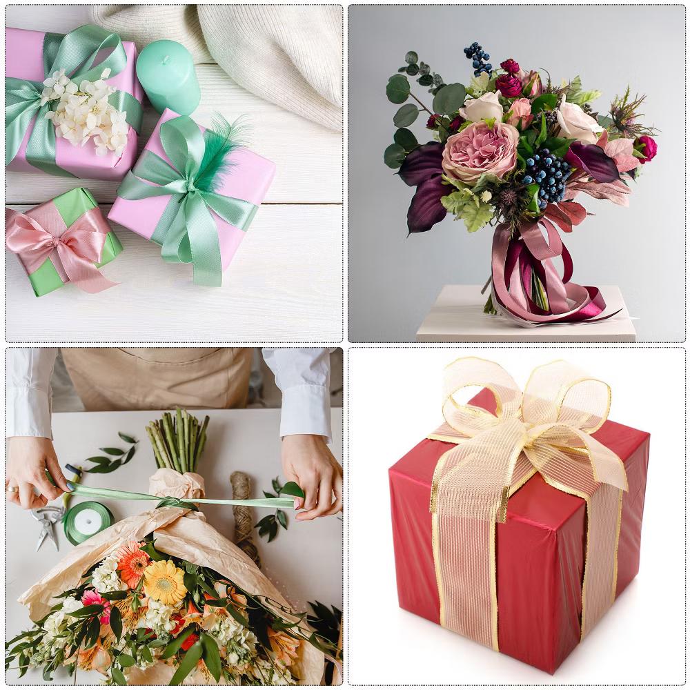 Satin Gift Wrapping Cake Bows Soft Decorative Ribbon - Image 2