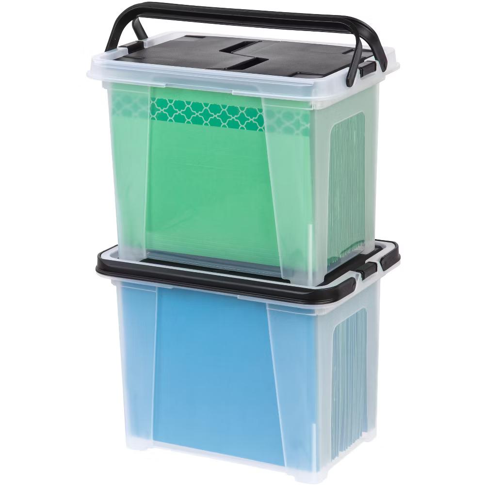 USA Portable Letter Size File Box with Handle for Hanging Folders - Image 40