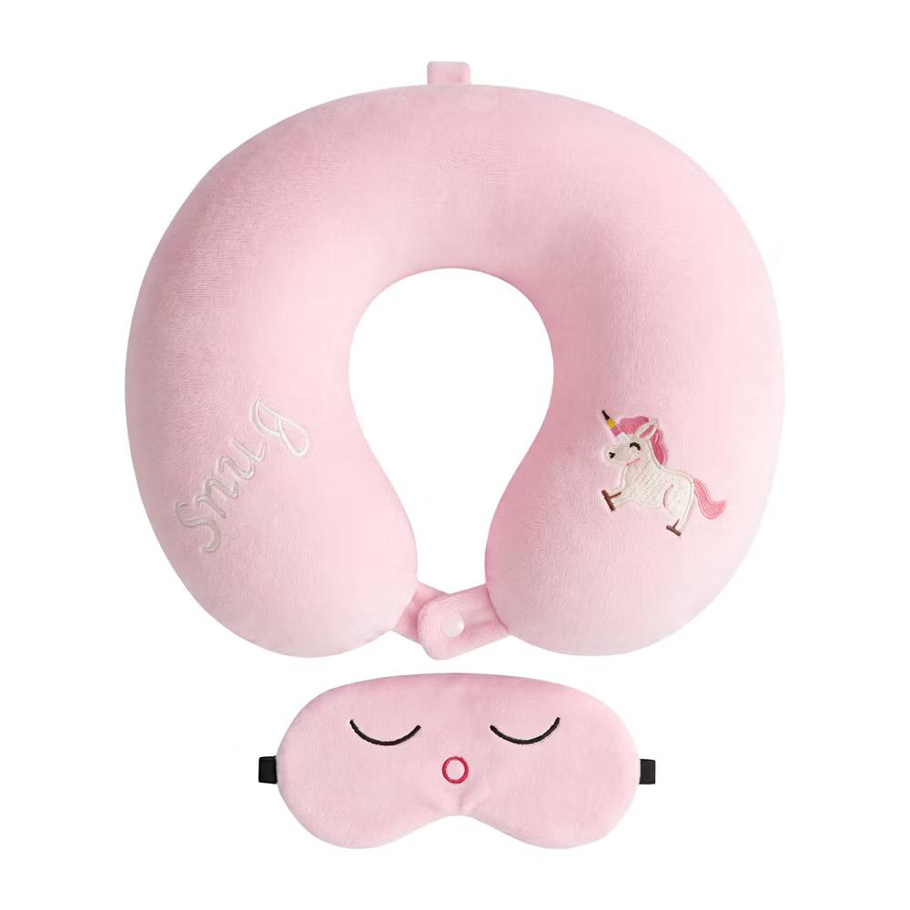 U‑Shape Memory Foam Travel Pillow Set with Decor Embroidery and Eye Mask 1Pc - Image 11