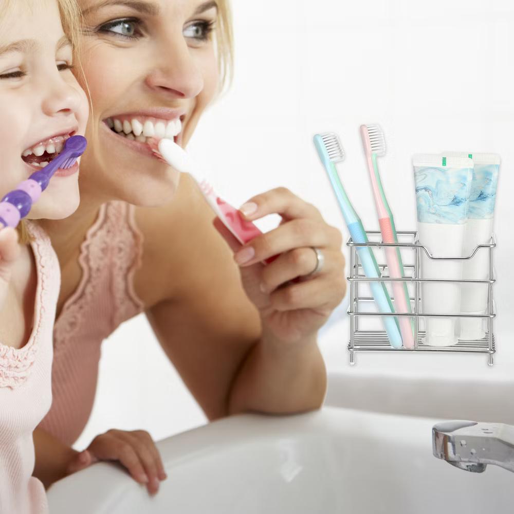 4 Slots 304 Stainless Steel Toothbrush Toothpaste Holder 1 Pc - Image 12