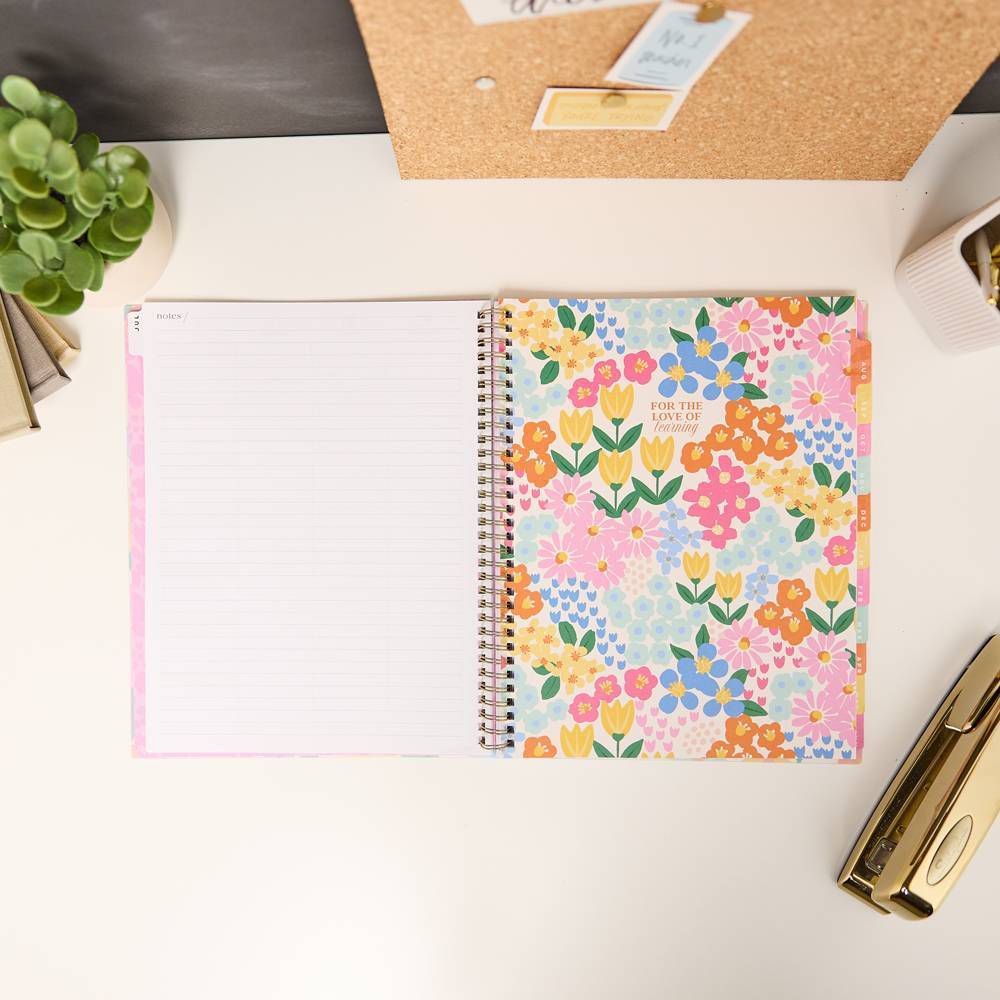 Happy Brands 2026-2027 9.375"x11.875" Organized Ditzy Garden Big 12 Months Twin Loop Dated Teacher Planner - Image 8