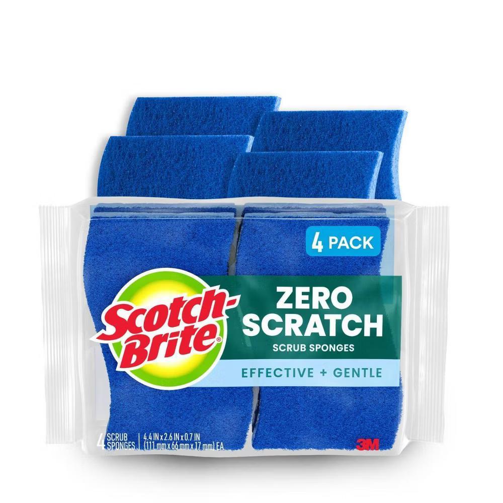 Non-Scratch Scrub Sponge - 4pk: Cellulose Material, Multi-Surface Cleaning - Image 6