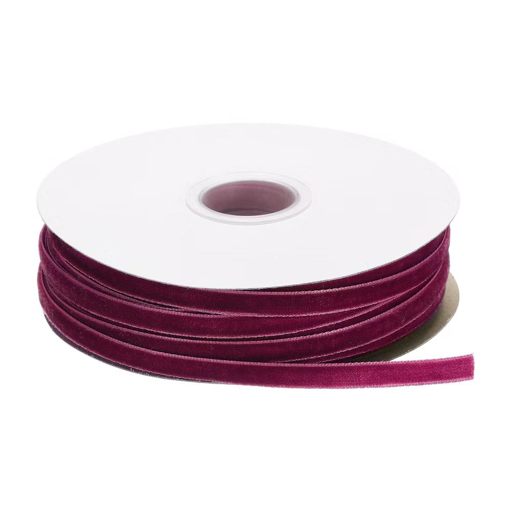 Soft Single Face Spool Silky Velvet Ribbon for Bouquets DIY Party - Image 5