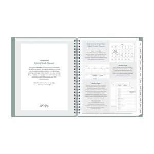 Blue Sky 7"x9" 2026-2027 Hybrid Work Planner Solid Clary Sage Safety Wirebound