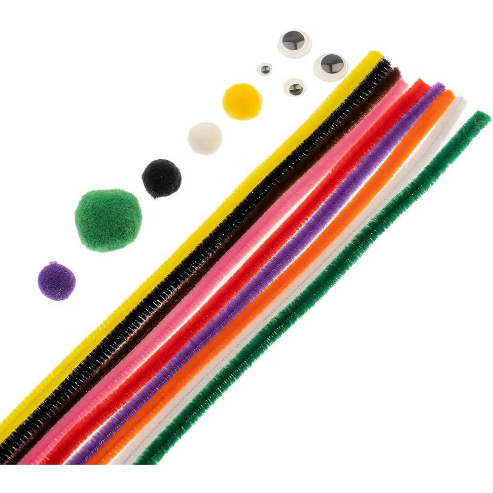 300ct Craft Combo Pack Pipe Cleaners Pompoms Googly Eyes Activity Kits - Image 10