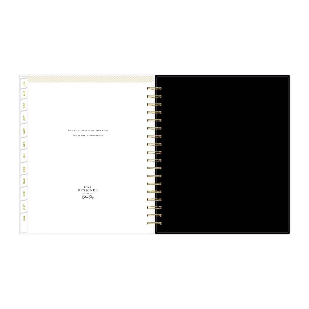 Day Designer 8"x10" AY 2026-2027 Planner Rugby Stripe Black Frosted 27 Daily/Monthly Safety Wirebound - Image 3