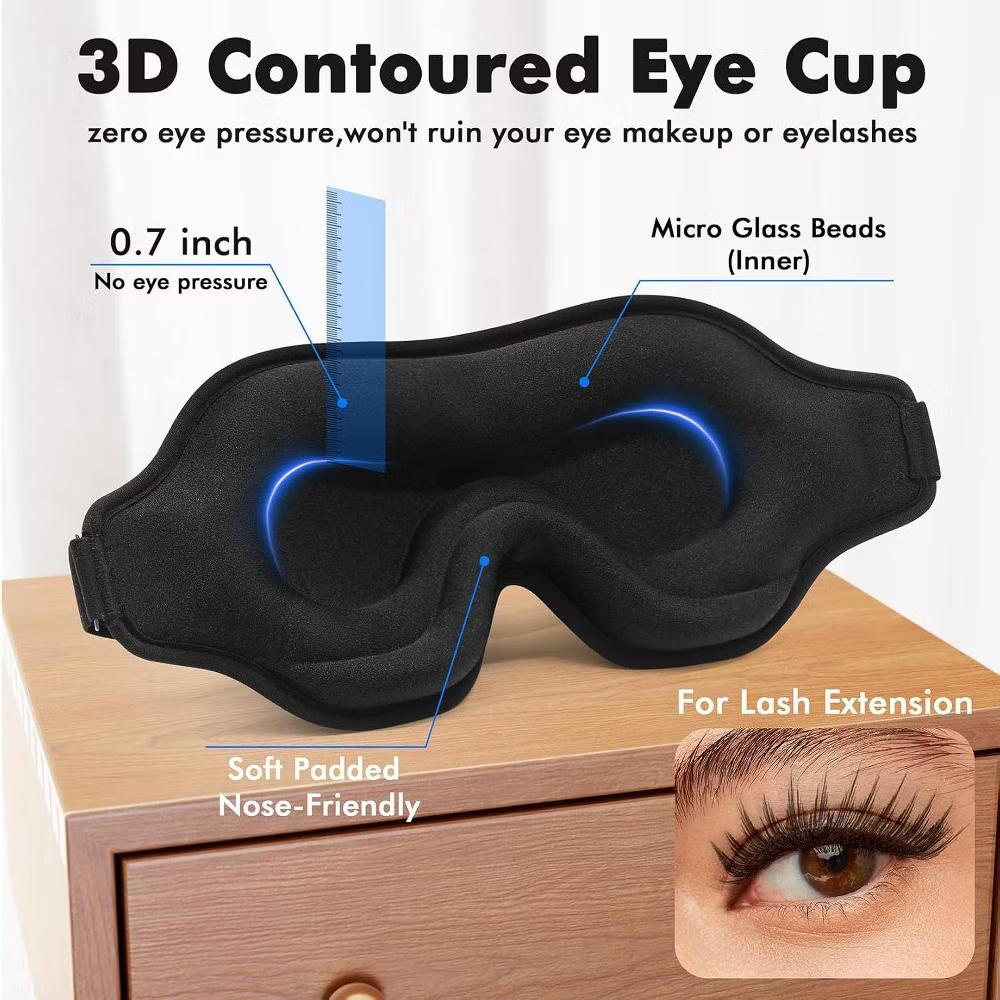 Albatross Health Sleep Eye Mask for Men and Women, Ideal for Lash Extensions, Travel Blackout Night Blindfold with Adjustable Strap - Image 8
