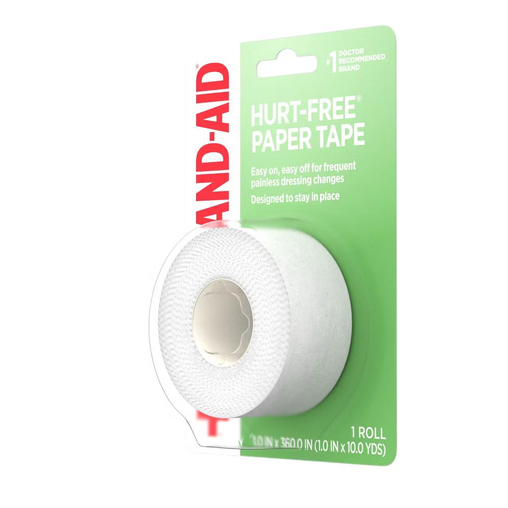 Johnson & Johnson Brand First Aid Hurt-Free Medical Paper Tape - 1in 10 yd - Image 10