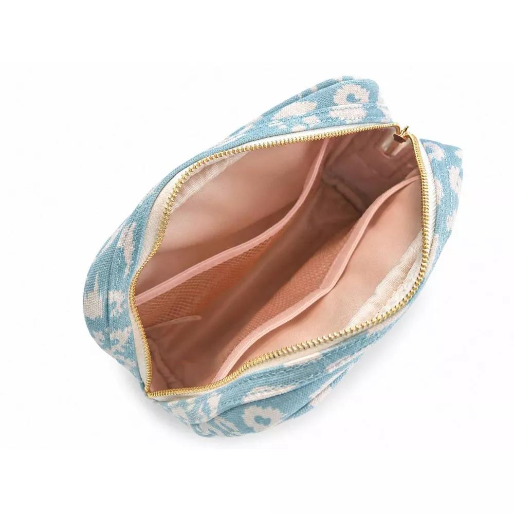 Gartner Studios Double Zip Canvas Leopard Print Blue Pencil Pouch - Image 3
