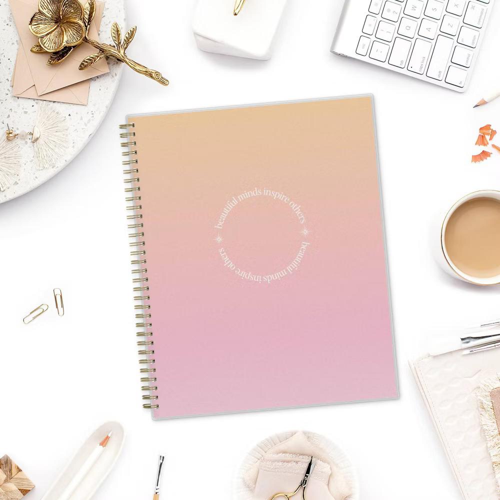 Blue Sky 8.5"x11" 2026-2027 Weekly/Monthly Teacher Planner Frosted with Notebook and Pouch Beautiful Minds - Image 7