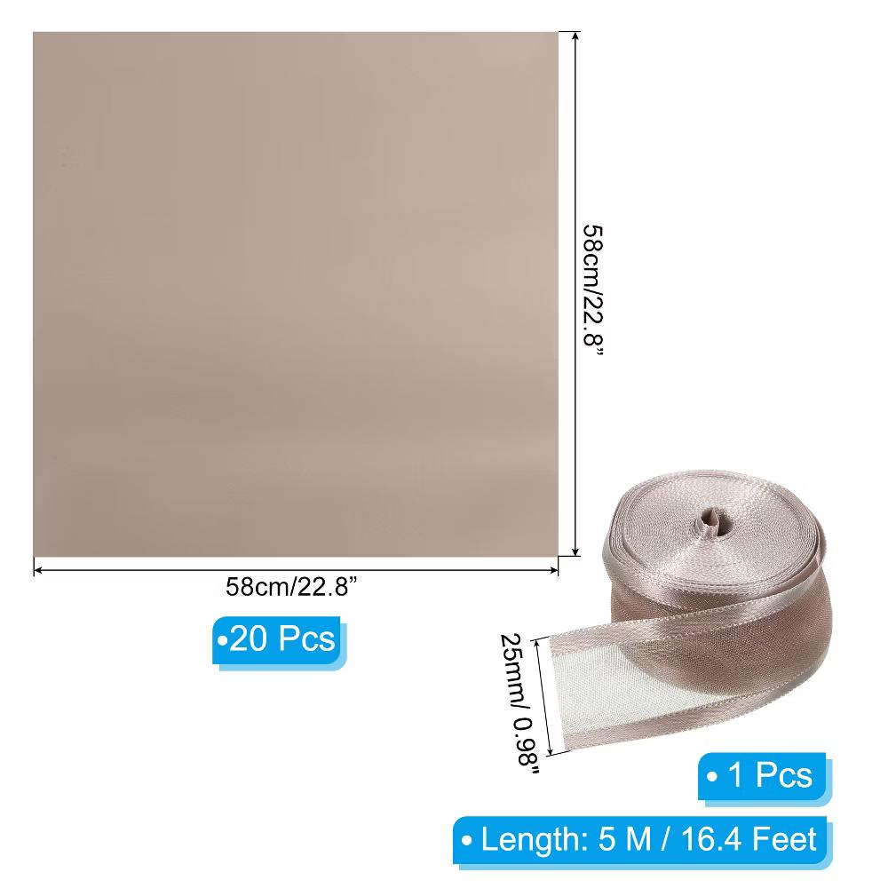 DIY Crafts Waterproof Flower Wrapping Paper with Ribbon 20 Sheets - Image 19