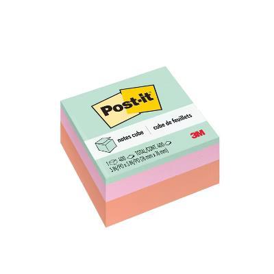 Notes Cube, 3" 3" - Assorted Colors, 400 Sheets/Cube: Multicolor Sticky Notes, Uncoated Paper, Glue Binding - Image 9