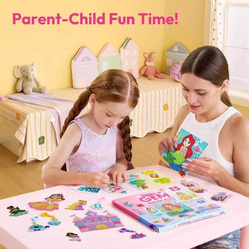16 Pcs Gem Art Kit for Kids - 2 Styles, Diamond Painting Craft with 5D Gem, Arts & Crafts DIY Kit, Birthday Christmas Gift for Girls Ages 6-12 - Image 12