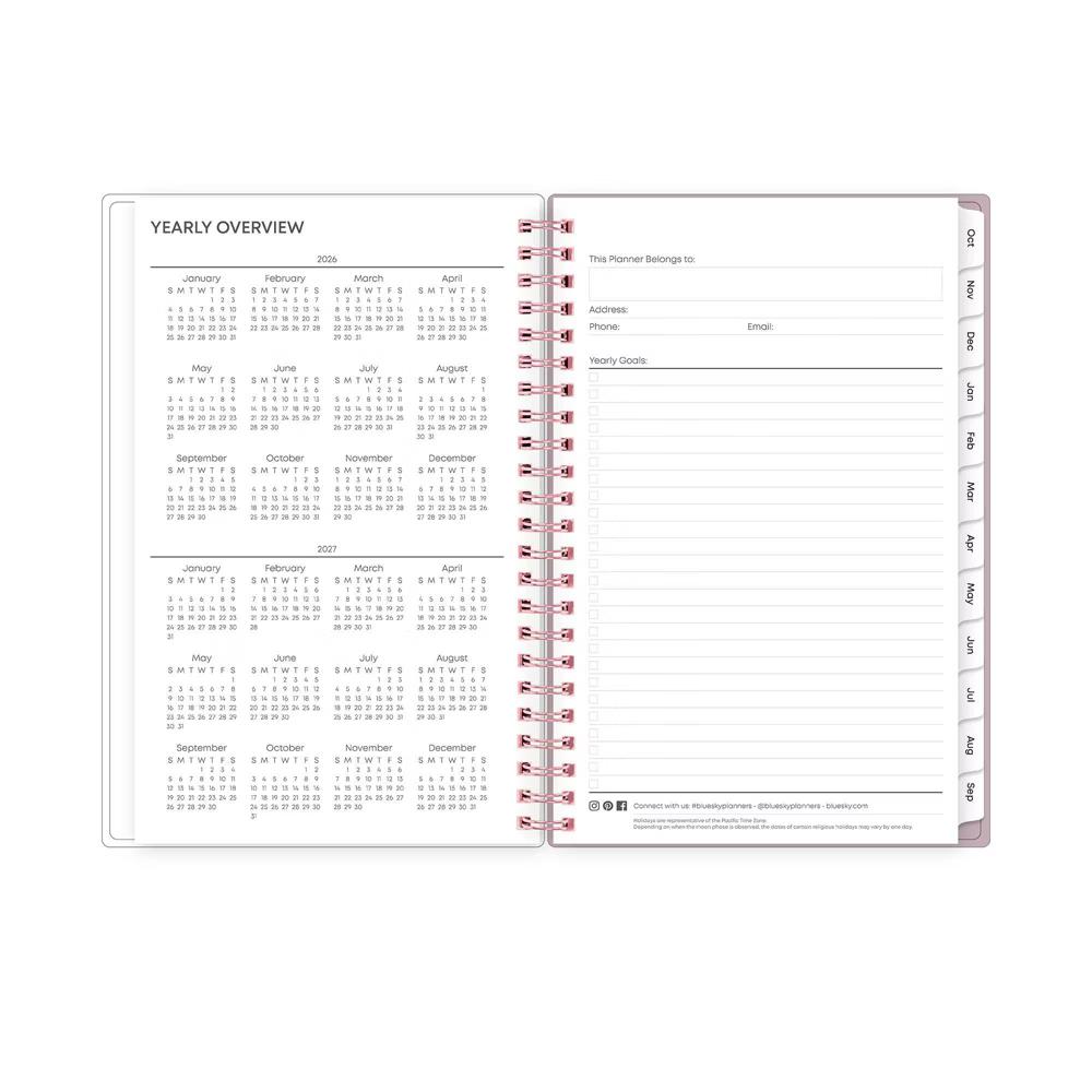 Blue Sky 2026 Weekly/Monthly Planner Stripe 5"x8" Block Purple with Double Pockets - Image 4