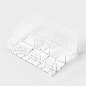Clear Ribbed Acrylic Makeup Organizer