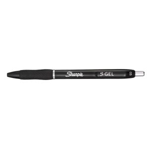 S-Gel 4pk Gel Pens 0.5mm Fine Tip Black: Retractable, Contoured Rubber Grip, Pocket Clip, Stationery & Office