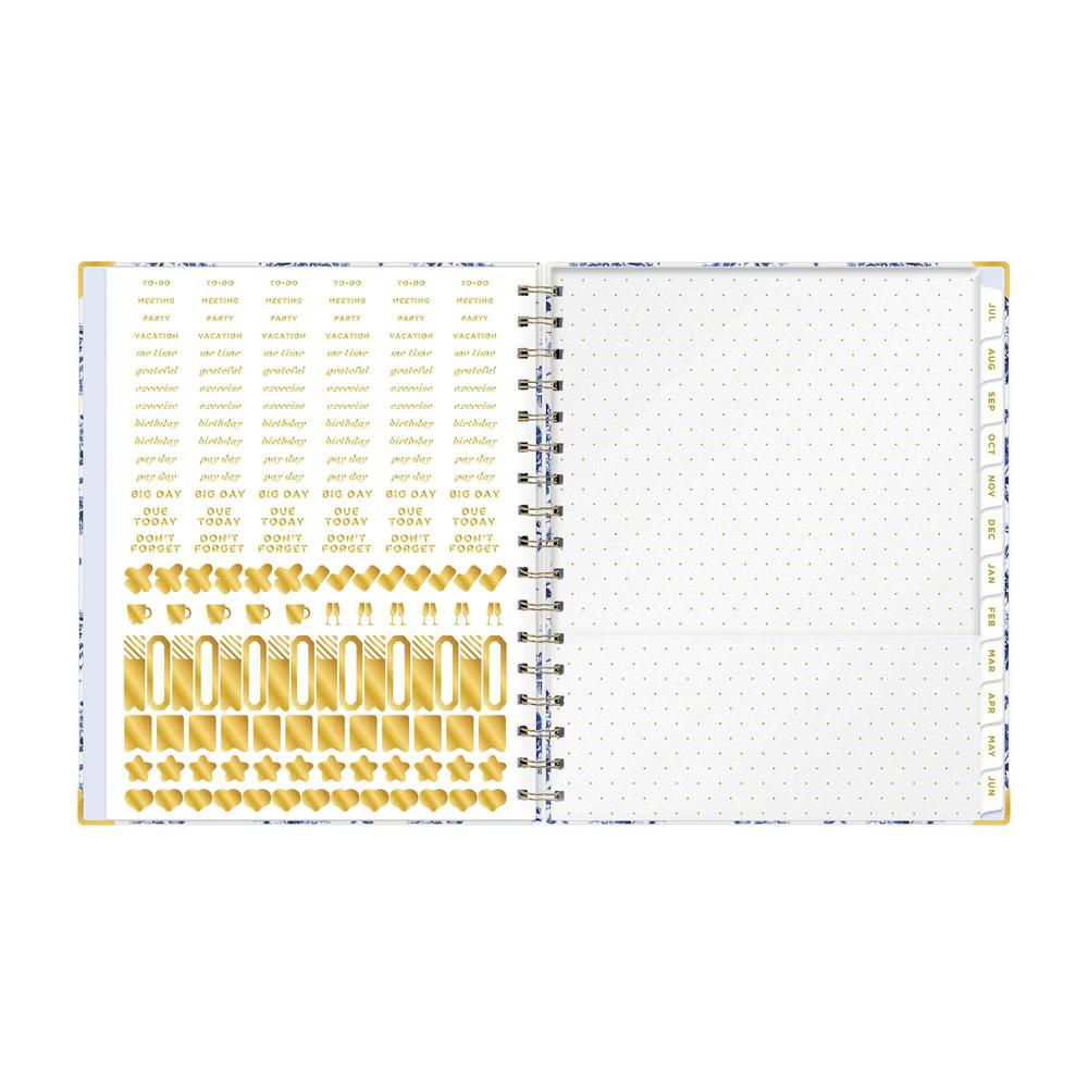 Day Designer 7"x9" 2026-2027 Planner Fleurie Blue Matte Laminated Weekly/Monthly Safety Wirebound - Image 9