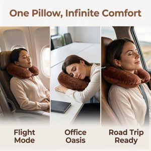 Solid PP Cotton Lightweight Office U-Shape Travel Neck Pillows 11x11in 1 Pc
