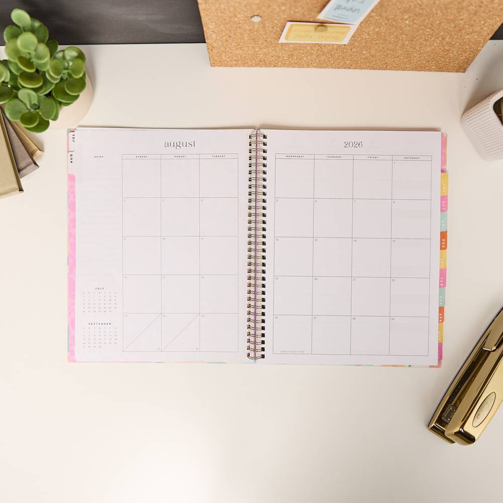 Happy Brands 2026-2027 9.375"x11.875" Organized Ditzy Garden Big 12 Months Twin Loop Dated Teacher Planner - Image 4