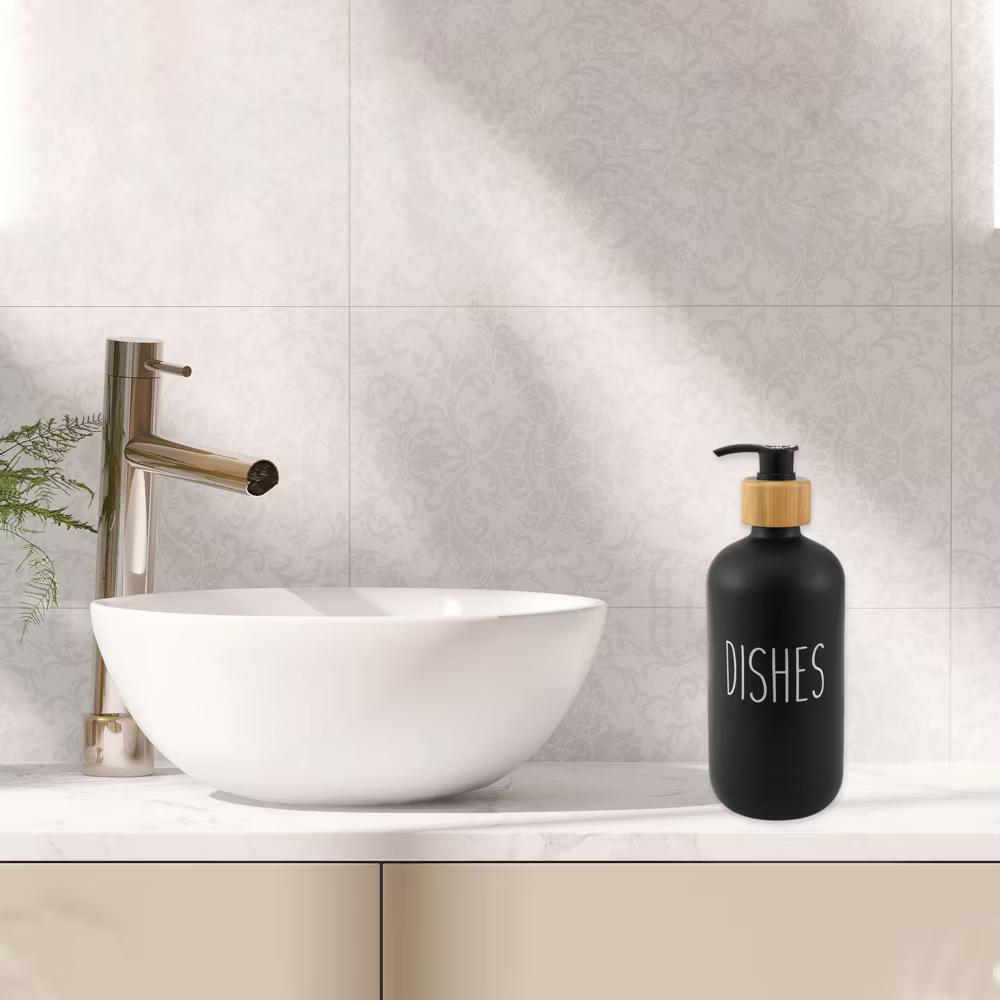 Elegant Contains the Letters DISHES Soap Pump Dispenser for Bathroom 16.9oz 1 Pc - Image 4