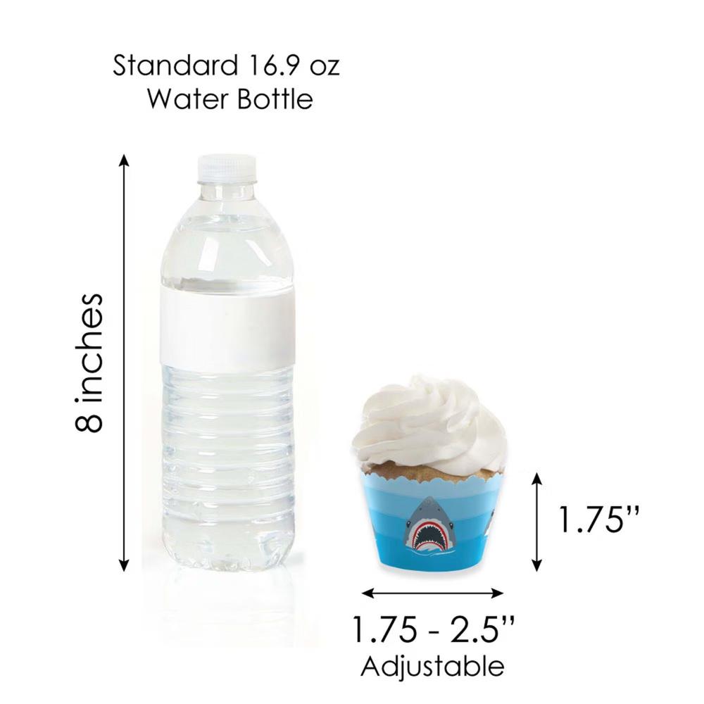 Shark Zone - Cupcake Decor - Jawsome Party or Birthday Party Cupcake Wrappers and Treat Picks Kit - Set of 24 - Image 5