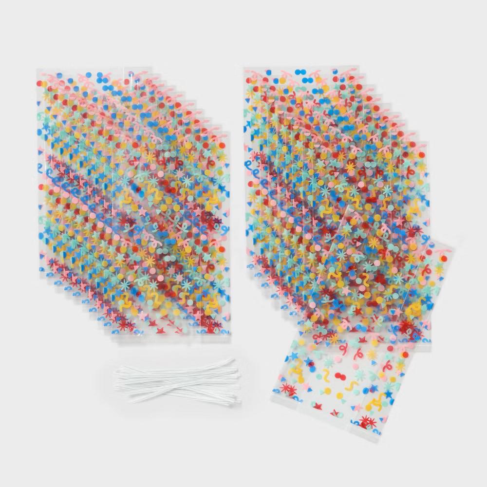 20ct Clear Confetti Cello Favor Bags - Image 3