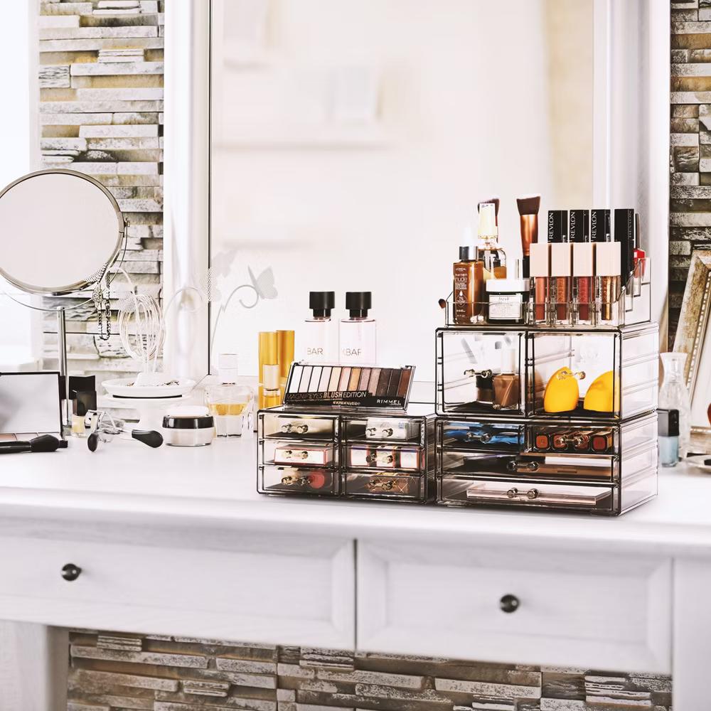 Large Makeup Organizer Case - 4 Piece Set (12 Drawers) - Image 6