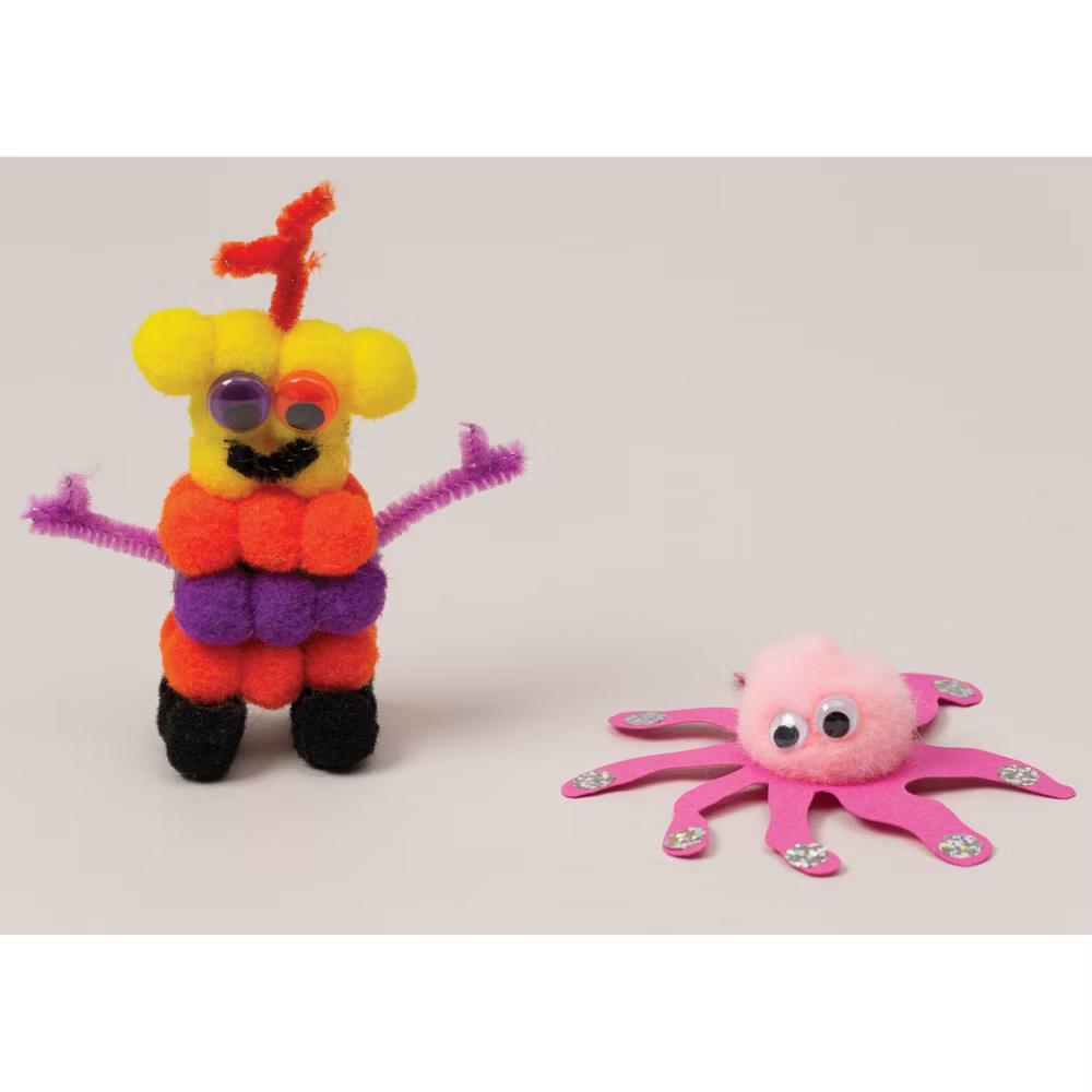 Pom Pons, Bright Hues, Assorted Sizes, 100 Pieces - Image 2