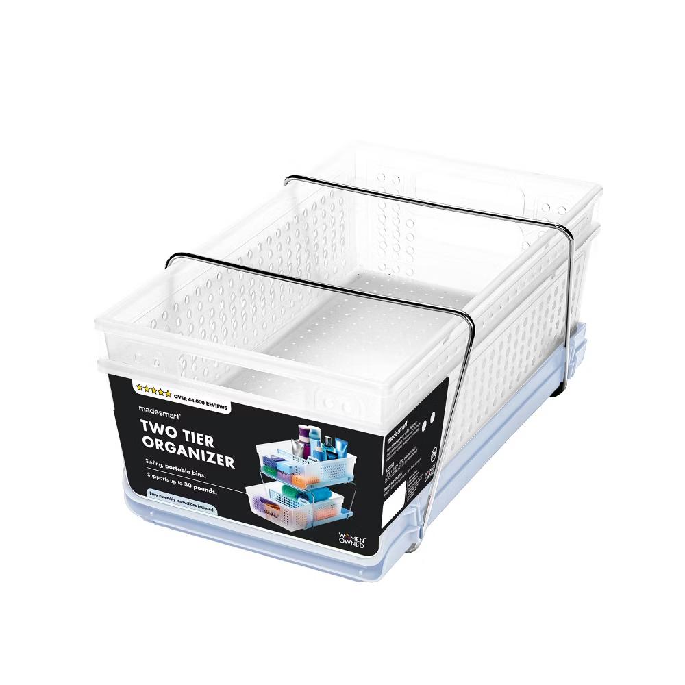 madesmart Large Two Tier Organizer with Dividers - Image 2