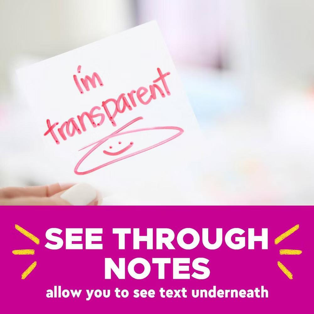 3"x6" Transparent Sticky Notes 36 Sheets