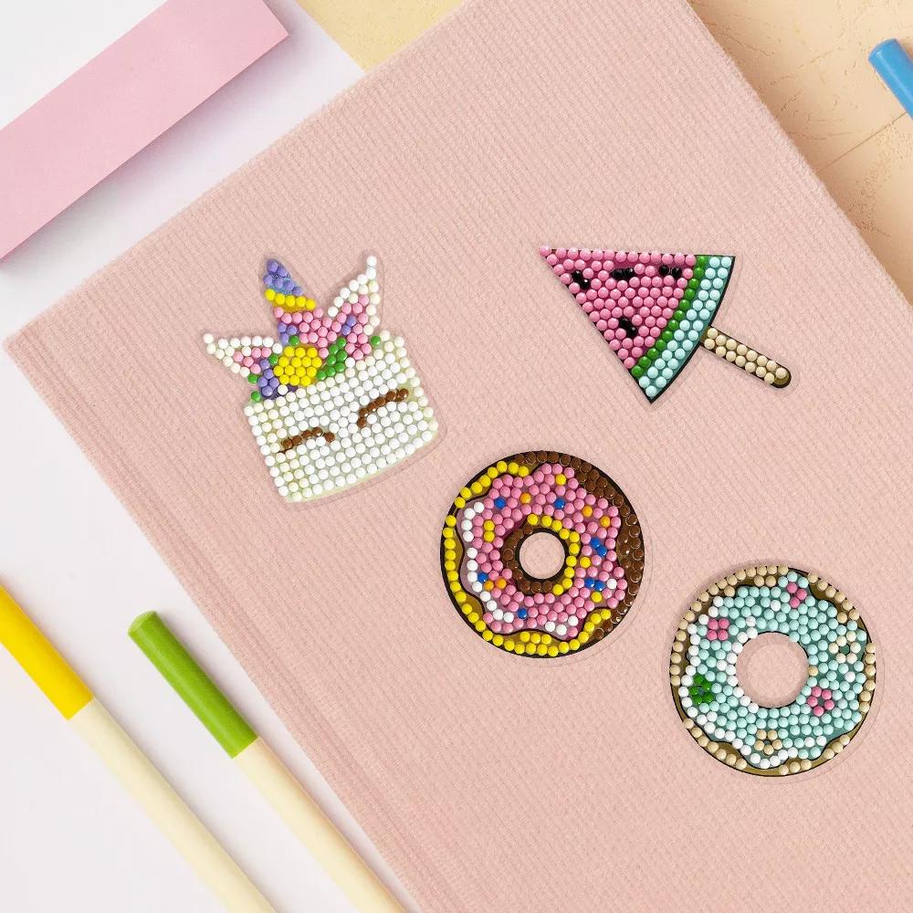 Diamond Art Kits, 5D Gem Painting DIY Arts & Crafts Stickers, 8pcs Sweet Treats - Image 6
