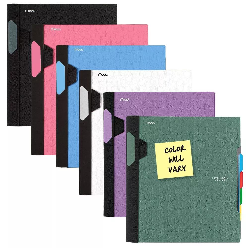Five Star 200 Sheets 5 Subject College Ruled Spiral Notebook with Pocket Dividers Black: Lined Paper, 3 Hole Punched - Image 5