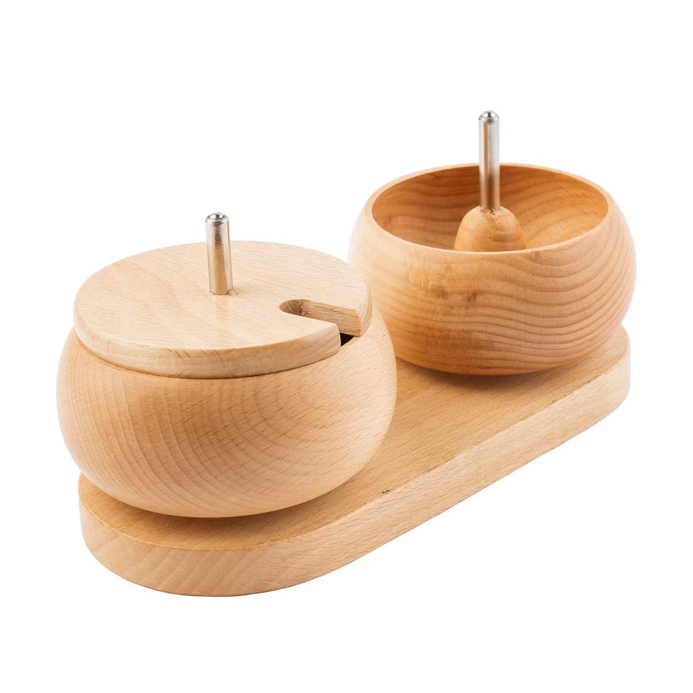 3.6" 3.6" Wooden Dual Bead Spinner with 2 Beading Needles, Manual String Bead Loader, Spinning Tool for DIY Craft Jewelry Making - Image 6