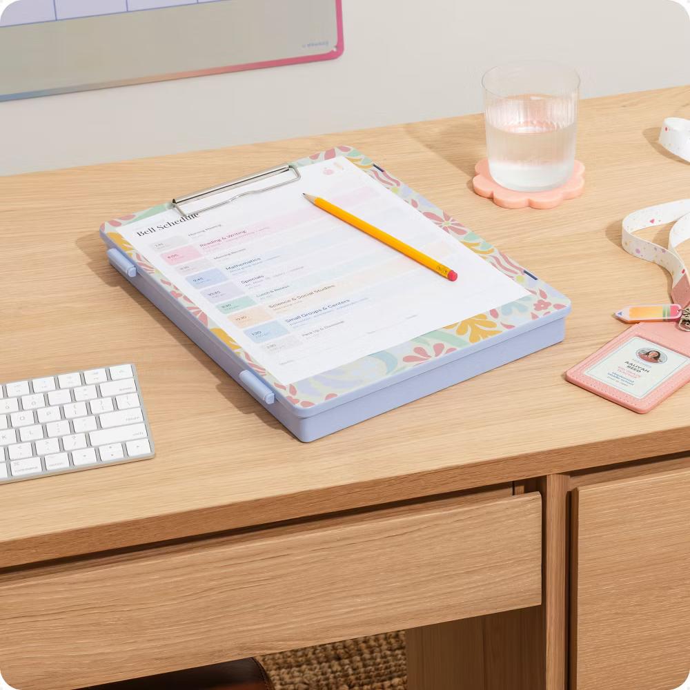 13" Floral Storage Clipboard Teacher Binder