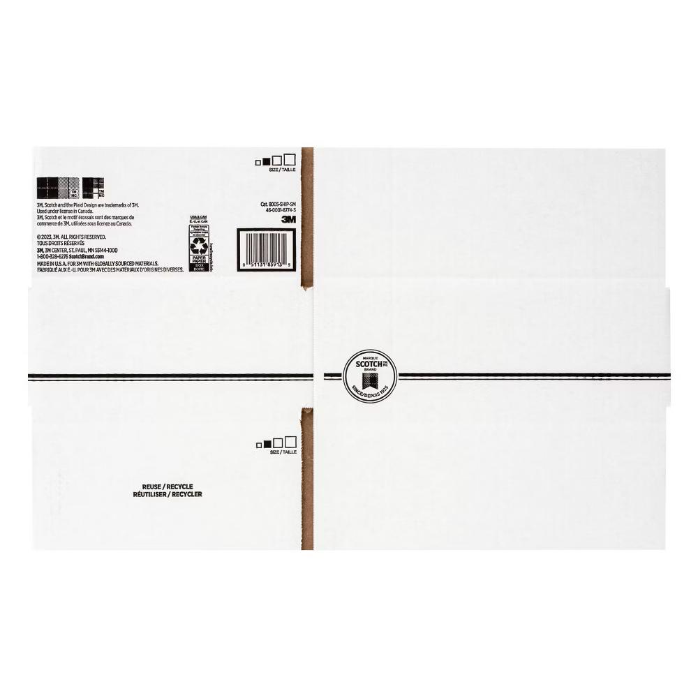 11.25" 8.75" 4" Medium Mailing Box: Cardboard Shipping & Moving Packaging, White, No Closure - Image 6