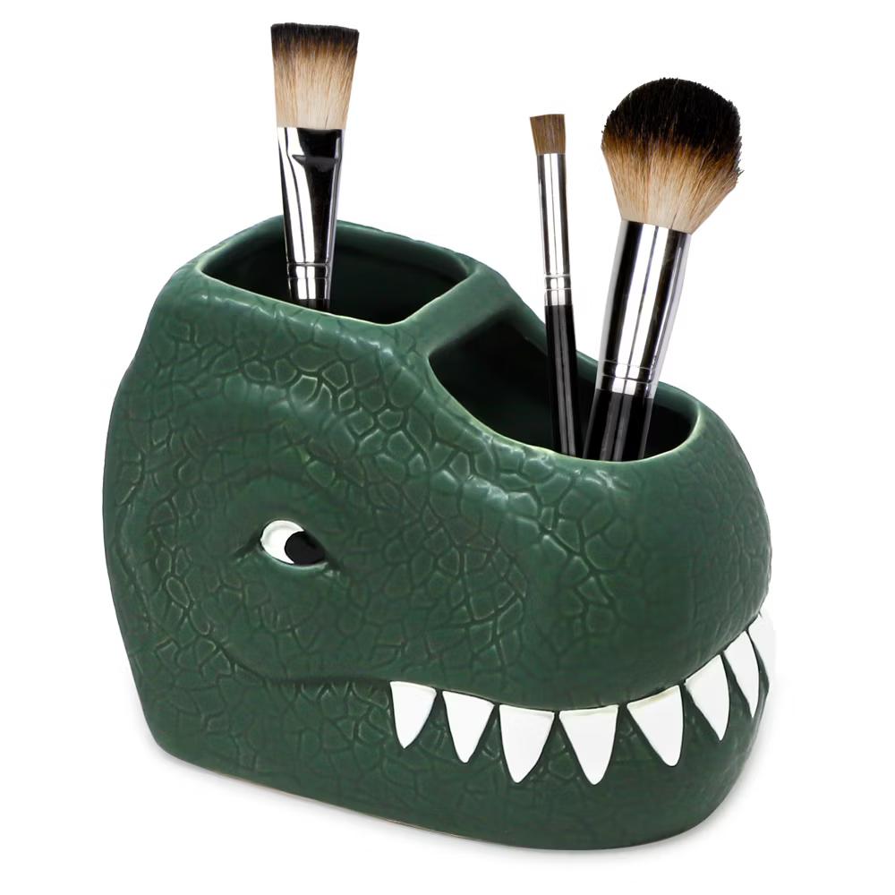 Isaac Jacobs Dinosaur Ceramic Cup, Toothbrush Holder - Multi-Purpose Organizer for Toiletries, Bathroom, Kitchen, and Crafts - Image 5