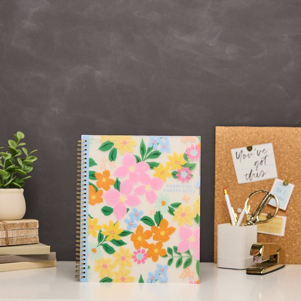 Happy Brands 2026-2027 9.375"x11.875" Organized Ditzy Garden Big 12 Months Twin Loop Dated Teacher Planner - Image 3