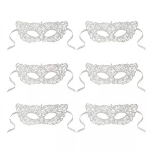 6-Pack Venetian Masquerade Lace Eye Mask for Halloween Costume Party