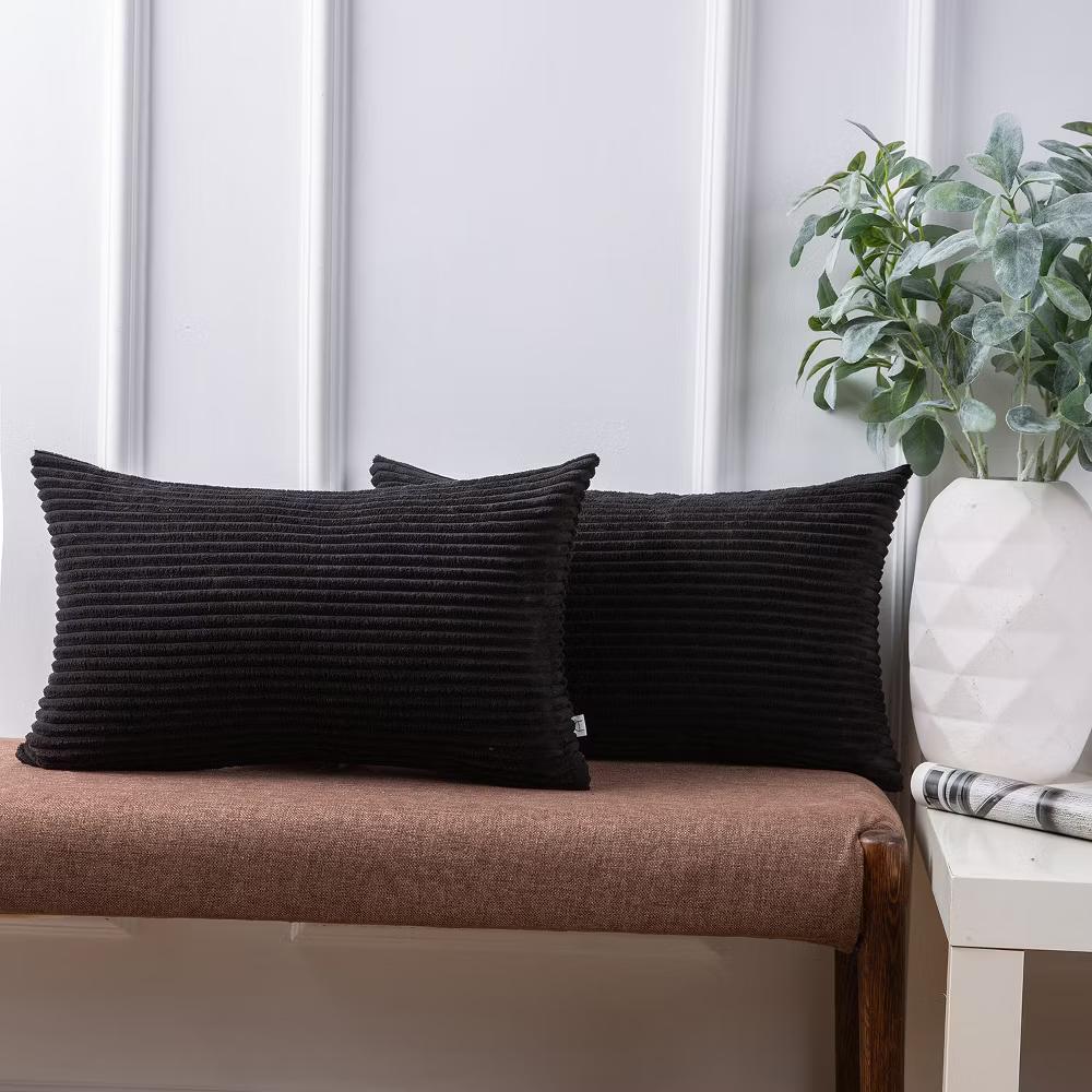 Phantoscope Solid Color Corduroy Pillow Covers Set of 2 Plush Velvet & Soft Accent - Image 15