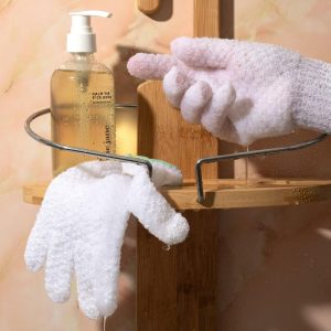 Avocado Oil Infused Gentle Bath Shower Gloves: Exfoliating, Whole Body, Polyfoam, 2 Pieces