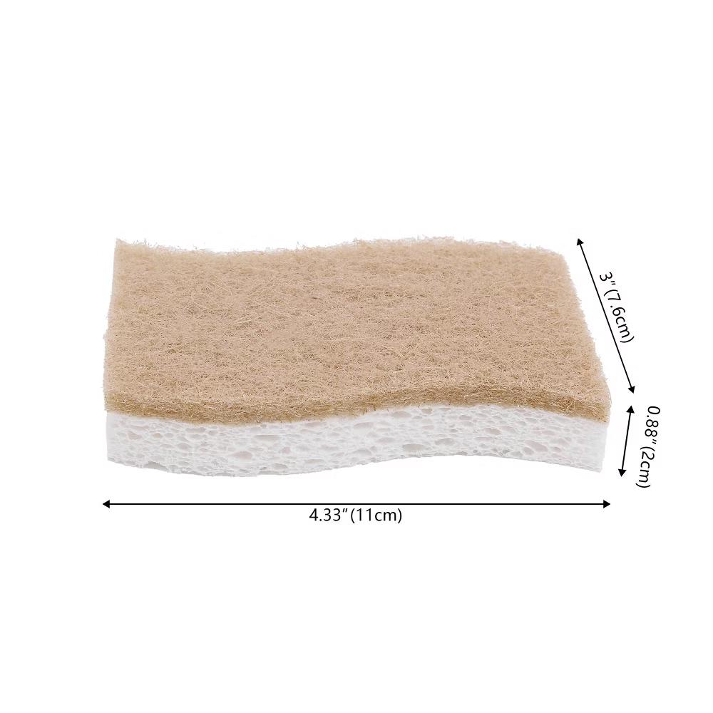 happimess Natural Plant Based Non-Scratch Sisal Hemp/Cellulose Scrubbing Dish Sponge - Image 2