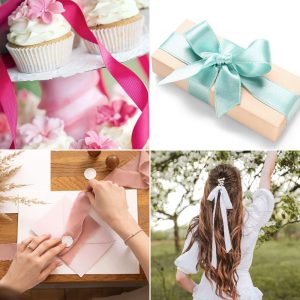 Polyester Satin Shrink-resistant Wrinkle-free Fabric Ribbon 1 Pc