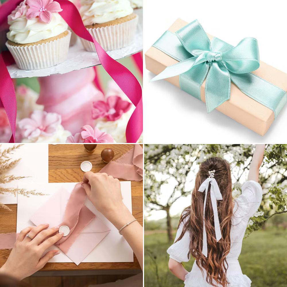 Polyester Satin Shrink-resistant Wrinkle-free Fabric Ribbon 1 Pc