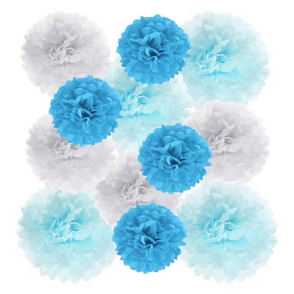 Wedding Shower Bridal Party Decoration 3 Size Paper Pom Poms Flower Ball 15 Pcs - Image 10