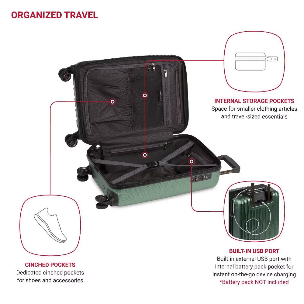 Energie Hardside Carry On Spinner Wheels Suitcase - Image 22