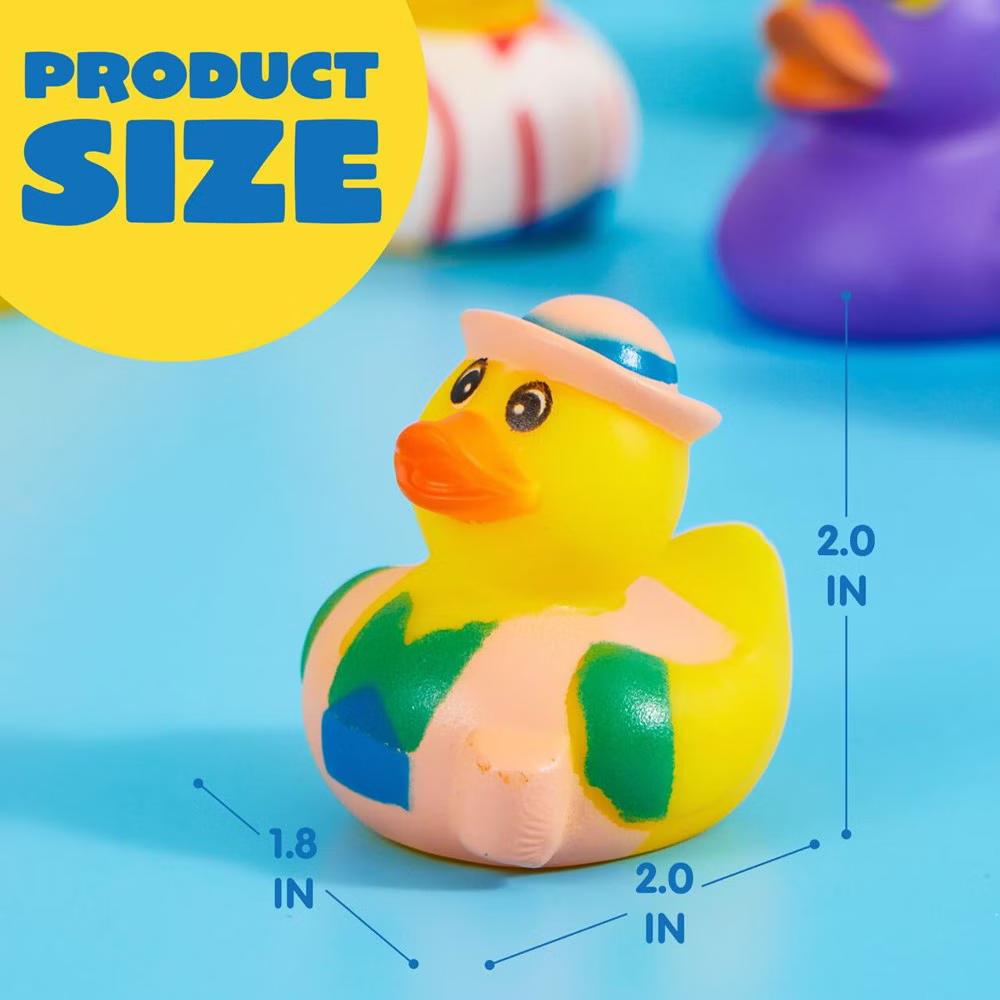 15 Pcs Assortment Rubber Duck Toy Duckies for Kids, Mini Duckie Toys for Baby Bath Shower Toys, Summer Beach
Pool,Halloween Party Favors - Image 4